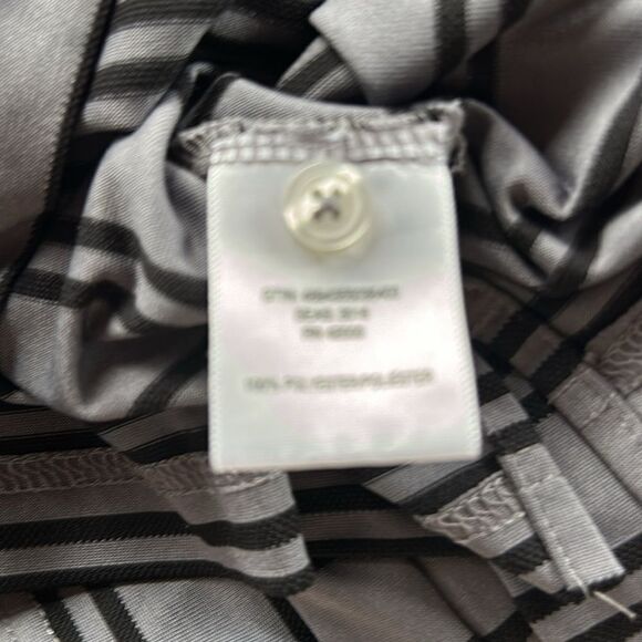 Basic edition, big and tall gray and black stripe button collared golf shirt 4XL - Picture 4 of 5
